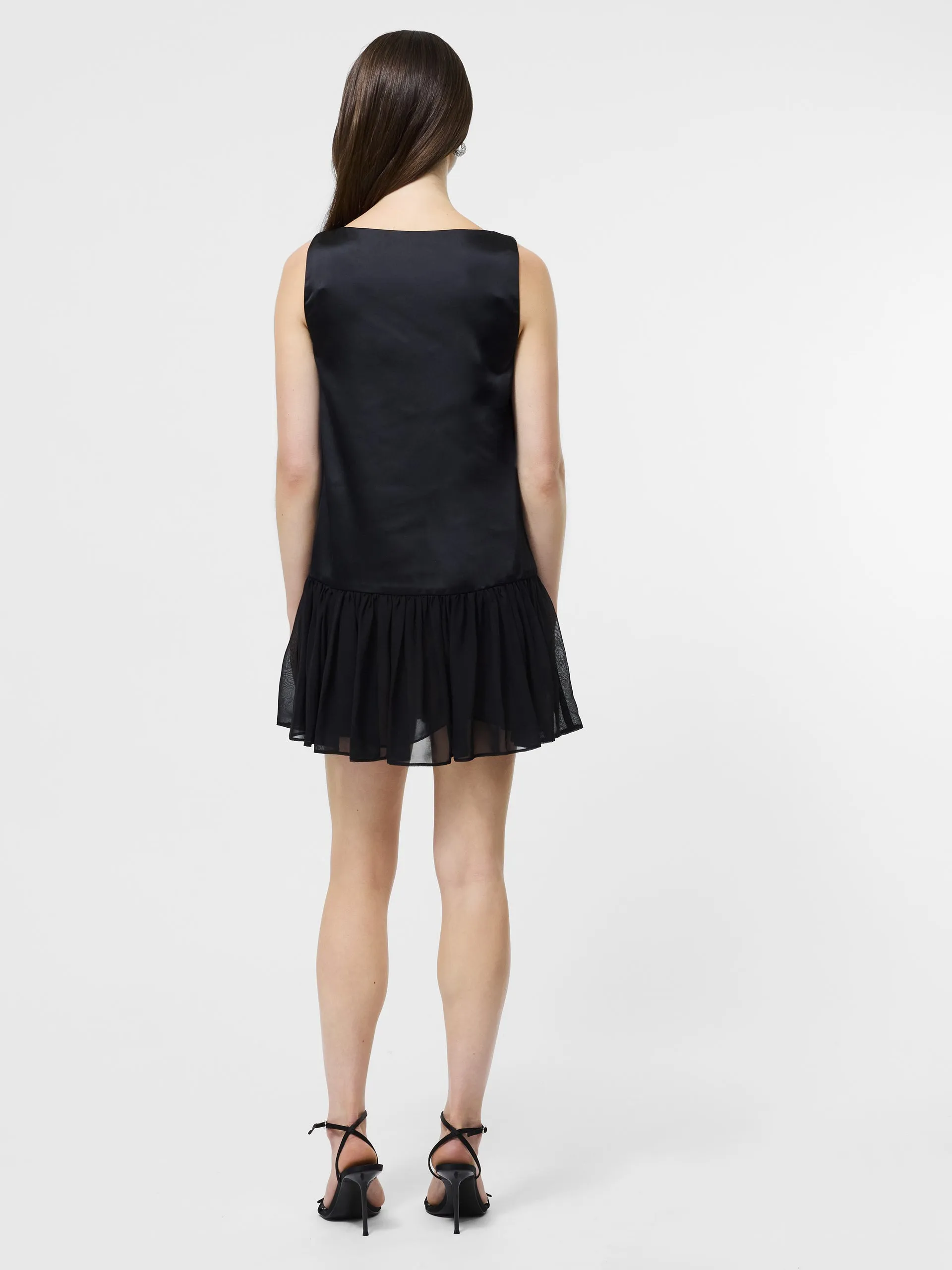 MARINA SILKY PLEATED MINI DRESS foldable Neutral-Shade