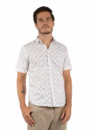 Stylish Wear Scully Mens Egyptian Floral Ivory 100% Cotton S/S Shirt Functional Fashion Scully Mens Egyptian Floral Ivory 100% Cotton S/S Shirt