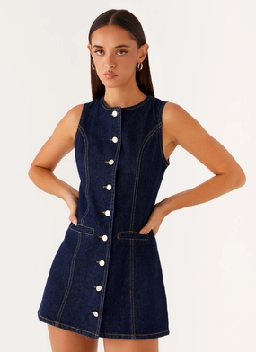 Stylish Appeal Dolton Mini Dress - Indigo Villa Light Shade Glow Dolton Mini Dress - Indigo