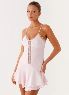 Stylish Coverings Roya Mini Dress - Pink Roya Mini Dress - Pink Chic Layered Wear Knot-Detail