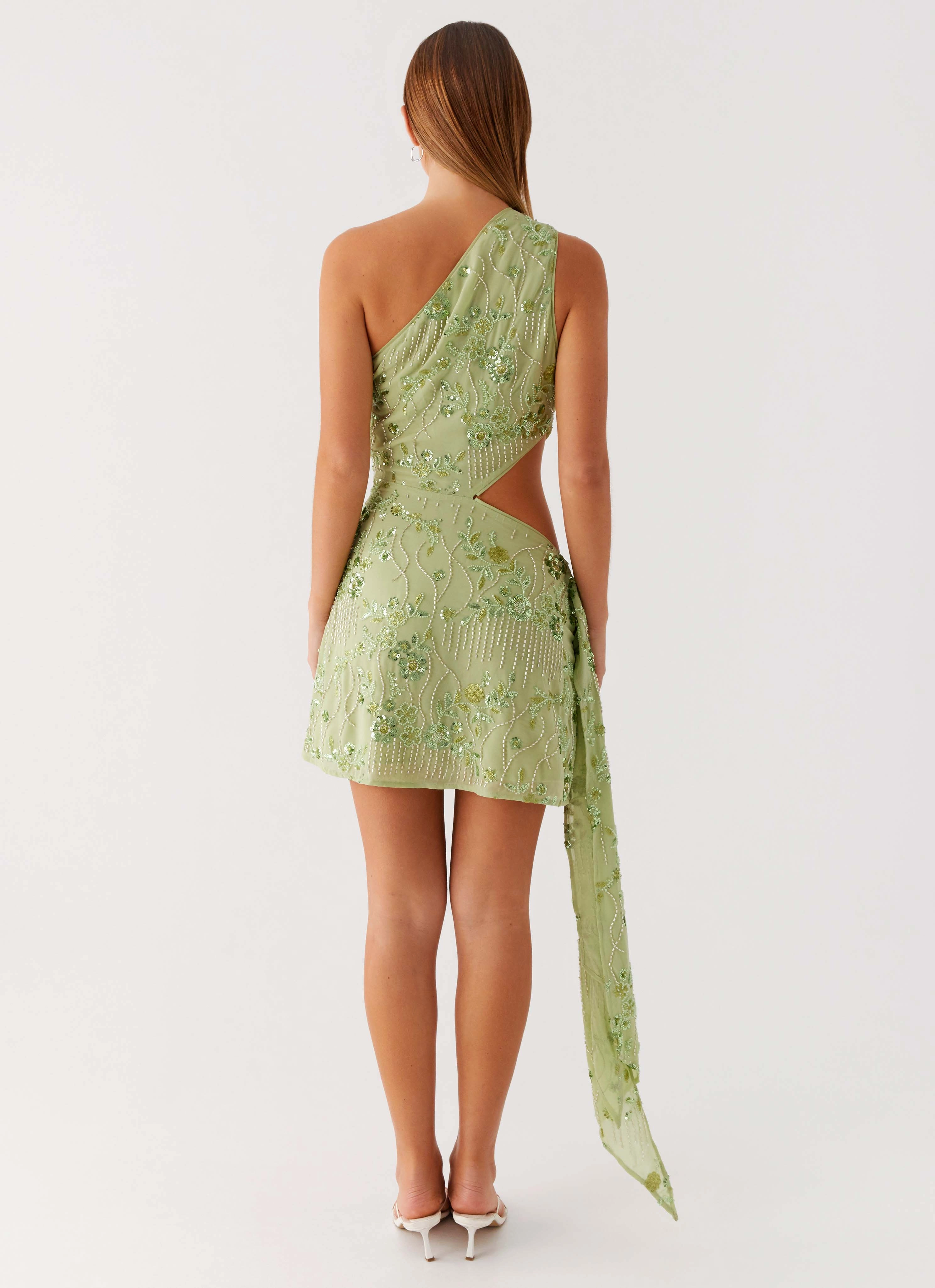 Juelz Beaded Mini Dress - Lime Stay Cool