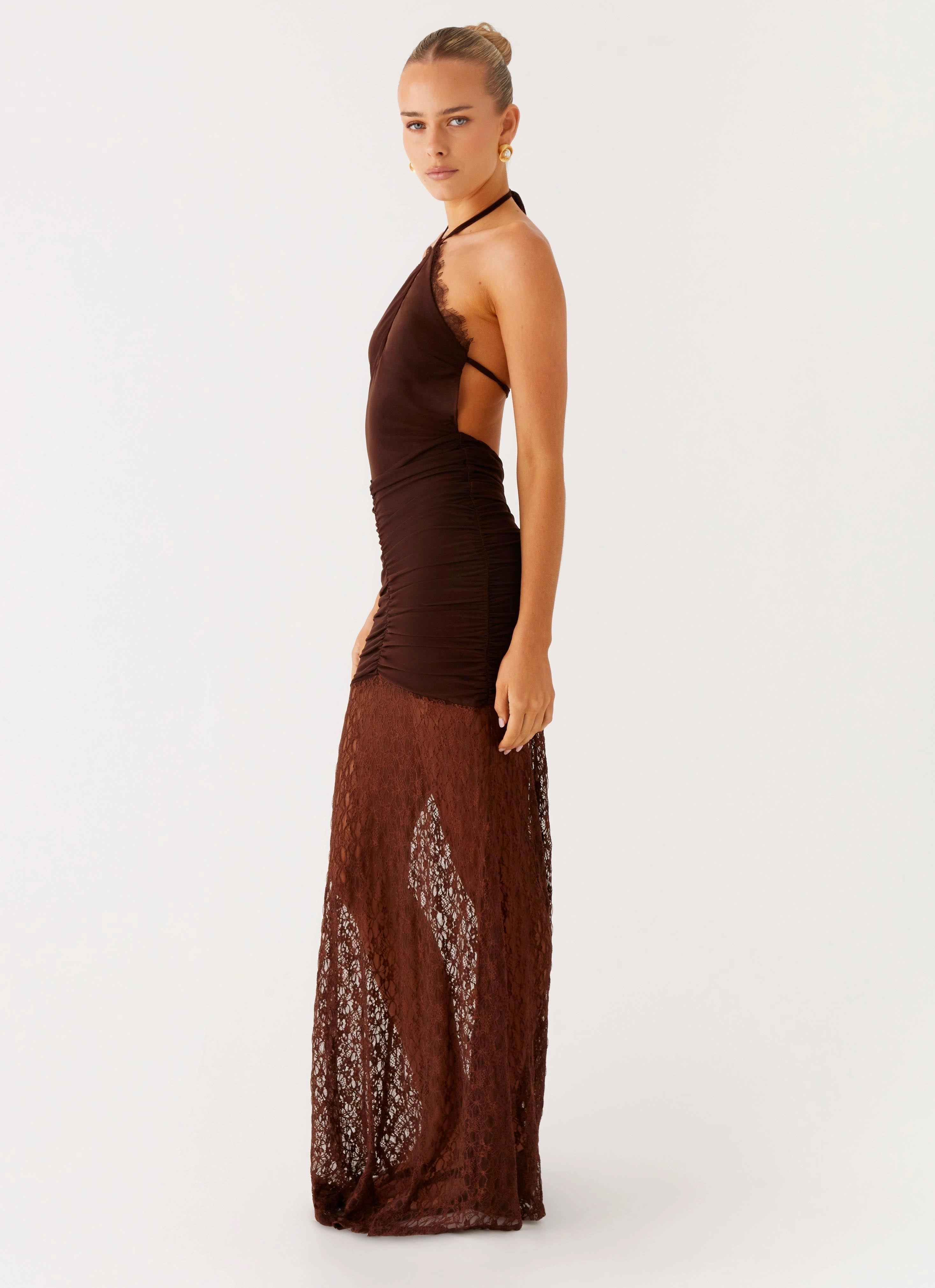 Somber Maxi Dress - Chocolate Social Charm