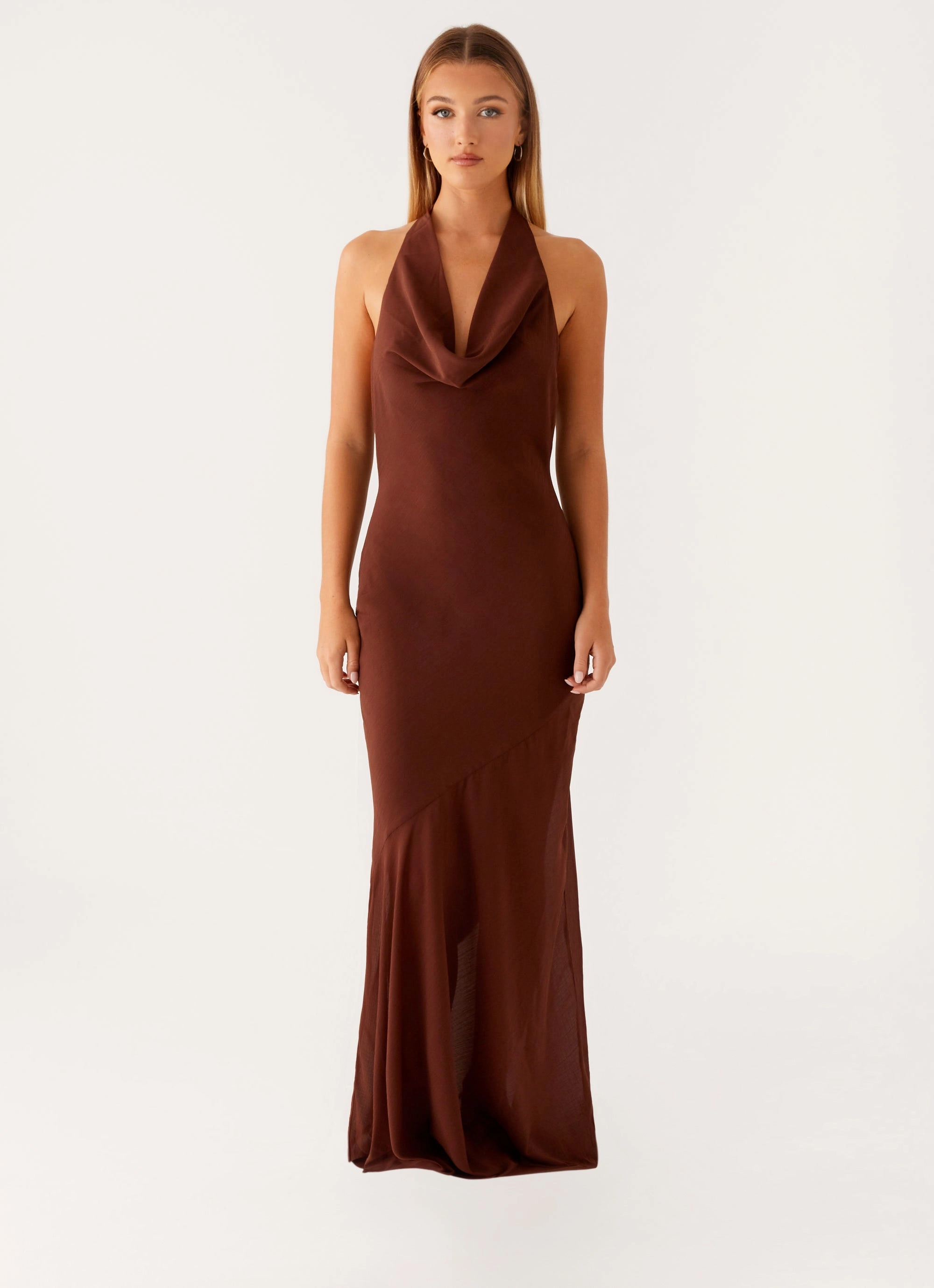 Sophisticated Elegance Dress-Up Style Sullivan Maxi Dress - Chocolate