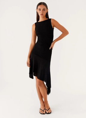 Summer Style Winona Midi Dress - Black Smart touch Winona Midi Dress - Black