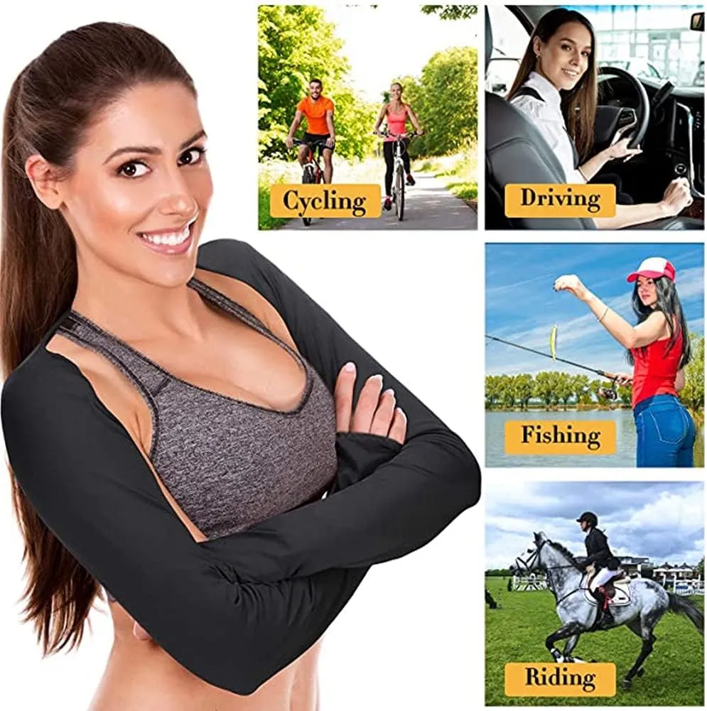 Sun Protection Cooling Shawl Arm Sleeves -UV Resistant Shawl Arm Sleeves For Women Golf And Outdoor Sports