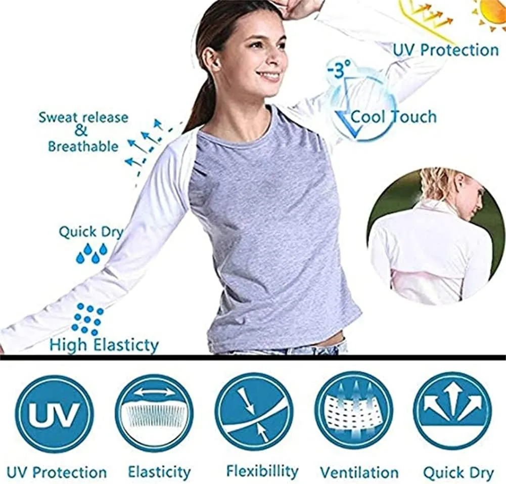 Sun Protection Cooling Shawl Arm Sleeves -UV Resistant Shawl Arm Sleeves For Women Golf And Outdoor Sports