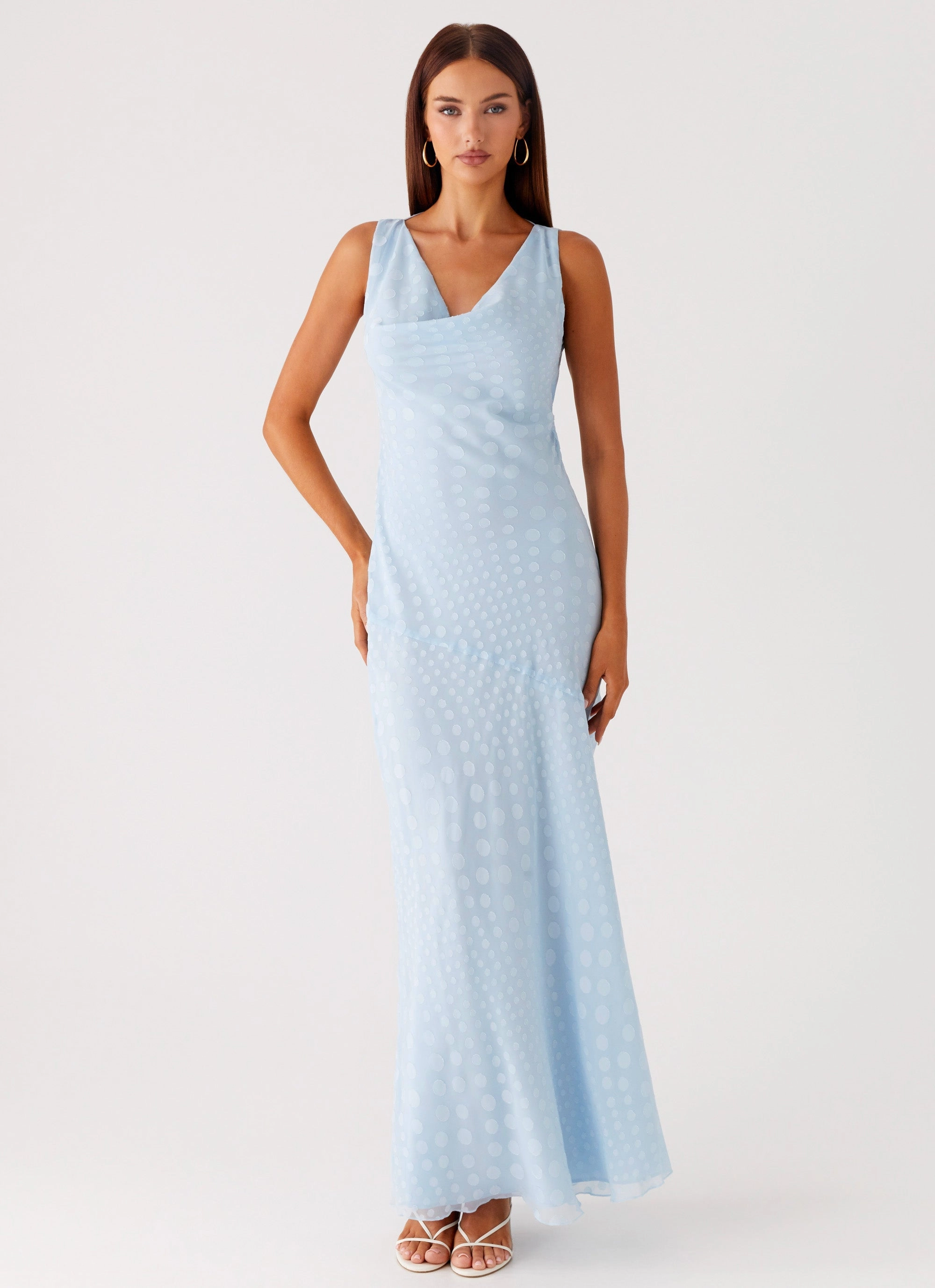 All Day Look Sundance Chiffon Maxi Dress - Blue