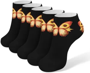 Sunflower Butterfly 5 Pairs Unisex Activewear Ankle Socks Lightweight Low Cut And No Show Socks