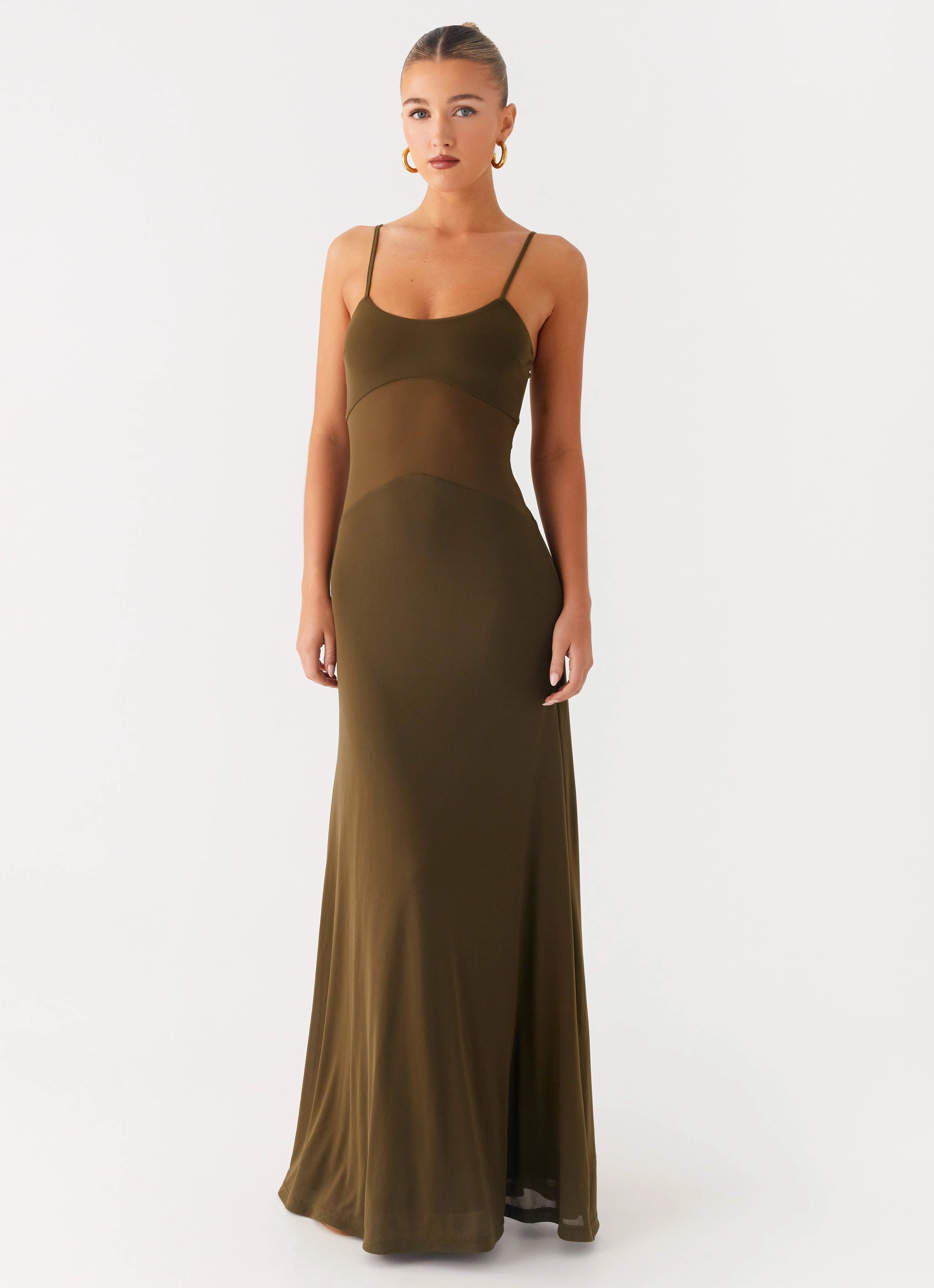 Elegant Everyday Starfall Maxi Dress - Khaki