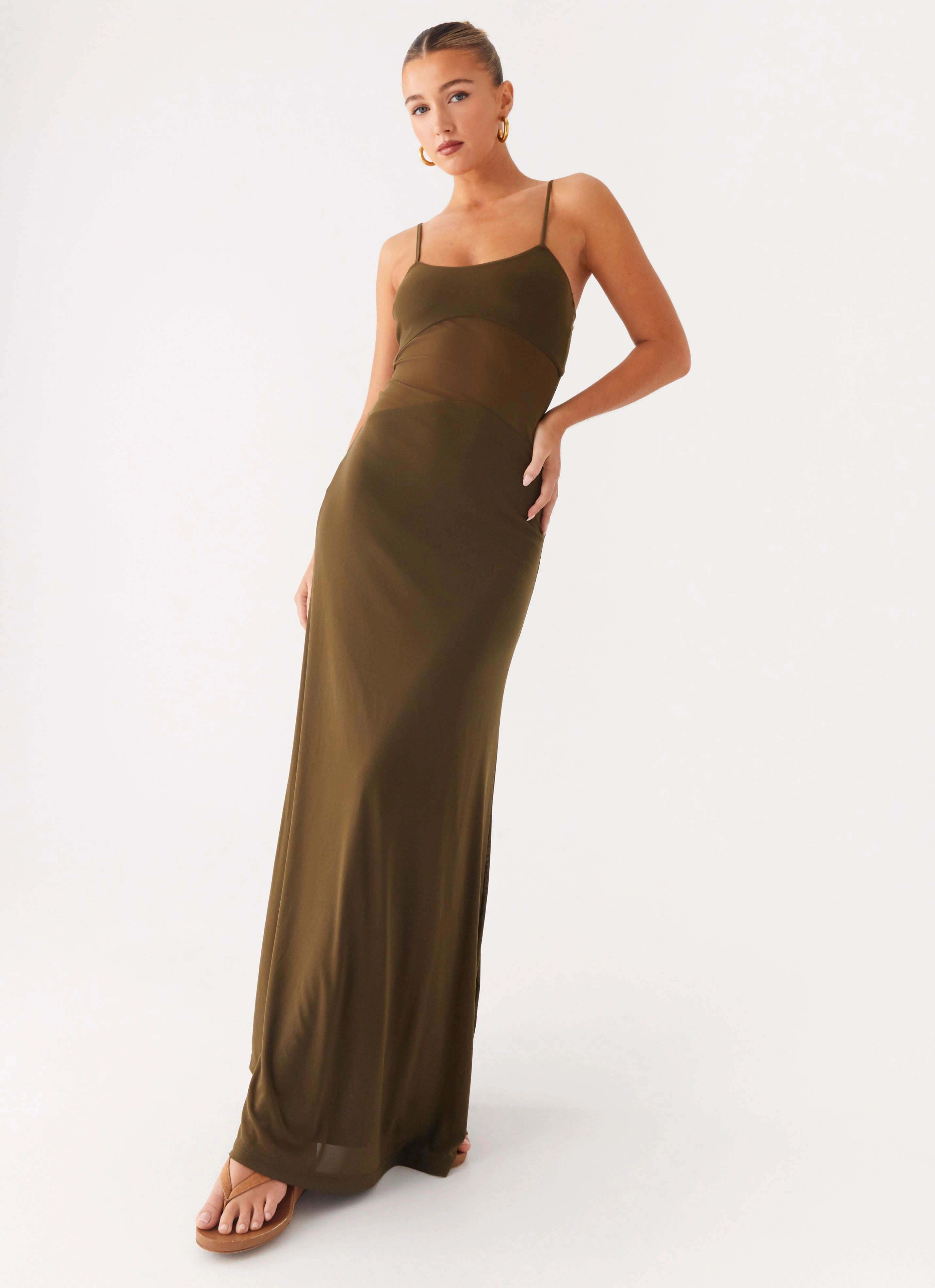 FlexibleClosure Flow Friendly Starfall Maxi Dress - Khaki