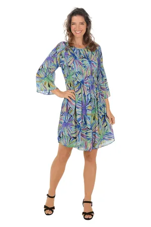 Supernova Pleated Bell Sleeve Dress Two Tone City Friendly Supernova Pleated Bell Sleeve Dress