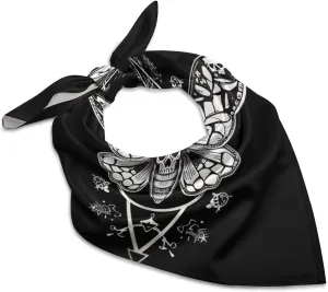 Surreal Death Moth Square Head Scarves Cute Funny Hair Scarf Kerchief Neckerchief Headband Neck Wraps