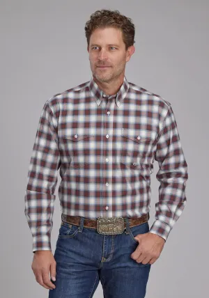 Sustainable Material Roper Mens 2164 Stretch Plaid Brown Cotton Blend Tall L/S Shirt Roper Mens 2164 Stretch Plaid Brown Cotton Blend Tall L/S Shirt Streetwear