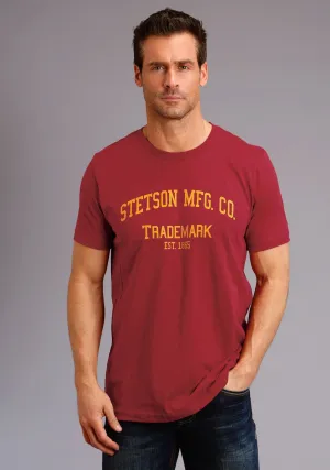 Sustainable materials Stetson Unisex Red 100% Cotton MFG CO S/S T-Shirt Stetson Unisex Red 100% Cotton MFG CO S/S T-Shirt Zip Front Flexible Shoulder Panels