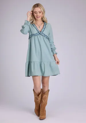 Sustainable production Roper Womens Denim V-Neck Light Blue 100% Cotton L/S Dress Roper Womens Denim V-Neck Light Blue 100% Cotton L/S Dress Comfort Wear Common Wear