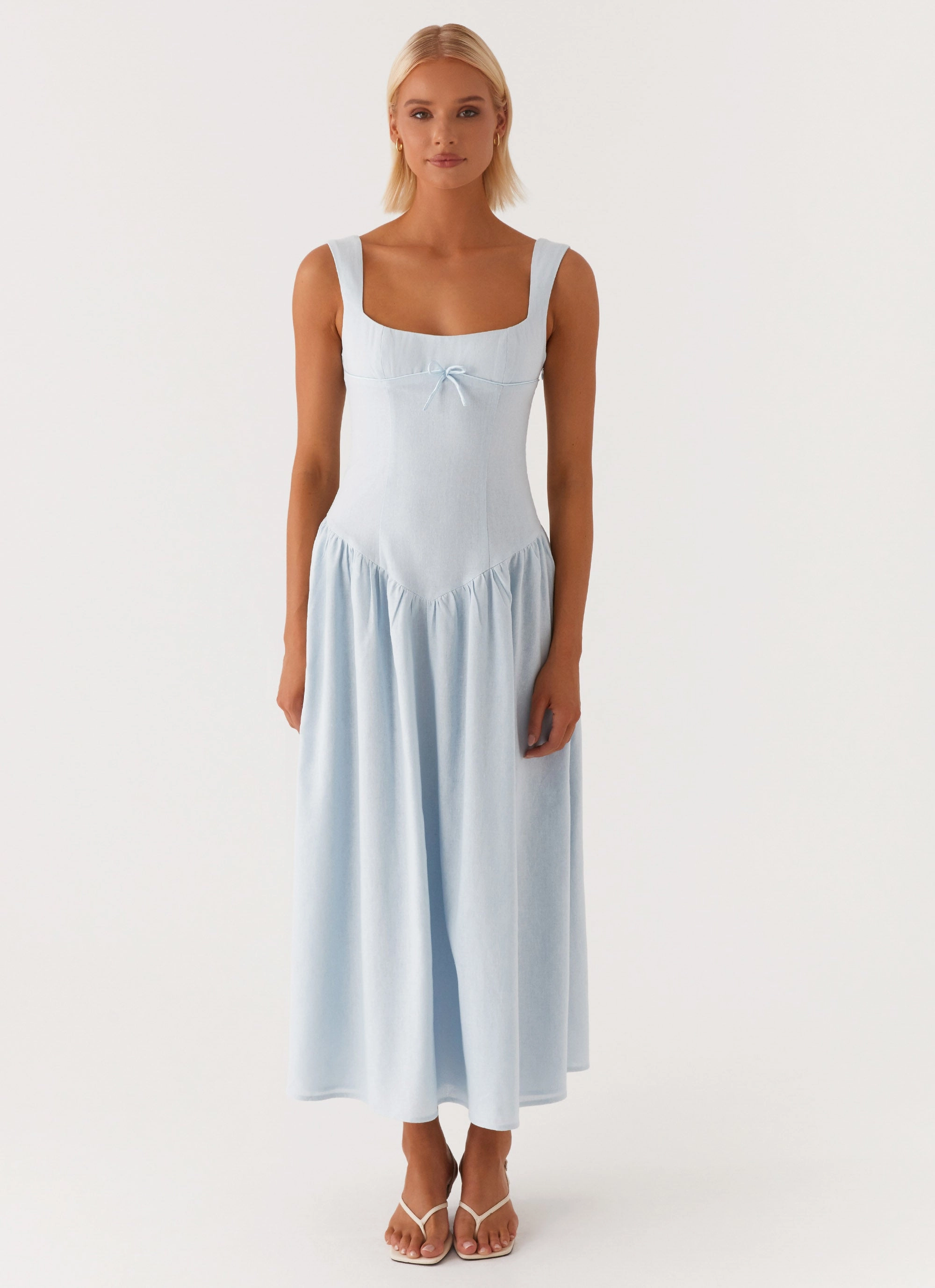 Suzie Midi Dress - Blue Chilly Weather Layer