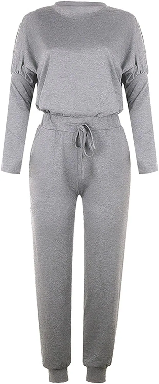Sweatsuits Women 2 Piece Outfit Long Sleeve and Pants Set Loose Fit Lounge Set Casual Tracksuit Summer Track Suit