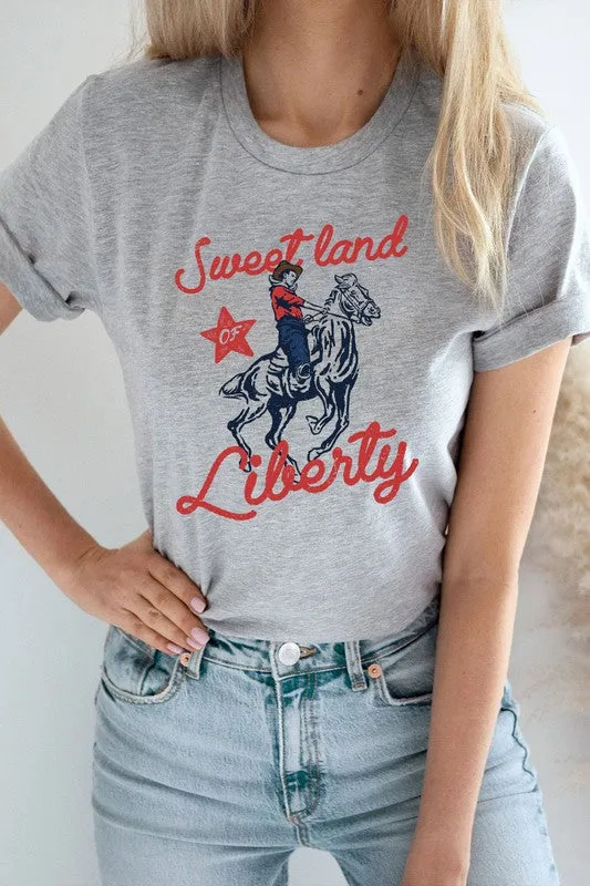 Light and Breezy Effortless Comfort Wear Sweet Land Of Liberty Basic Graphic Tee S-XL