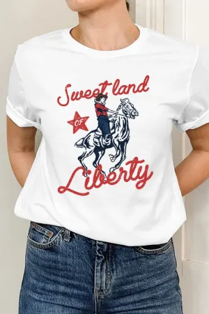 Sweet Land Of Liberty Basic Graphic Tee S-XL Classic Daily Sweet Land Of Liberty Basic Graphic Tee S-XL Anti Odor Technology