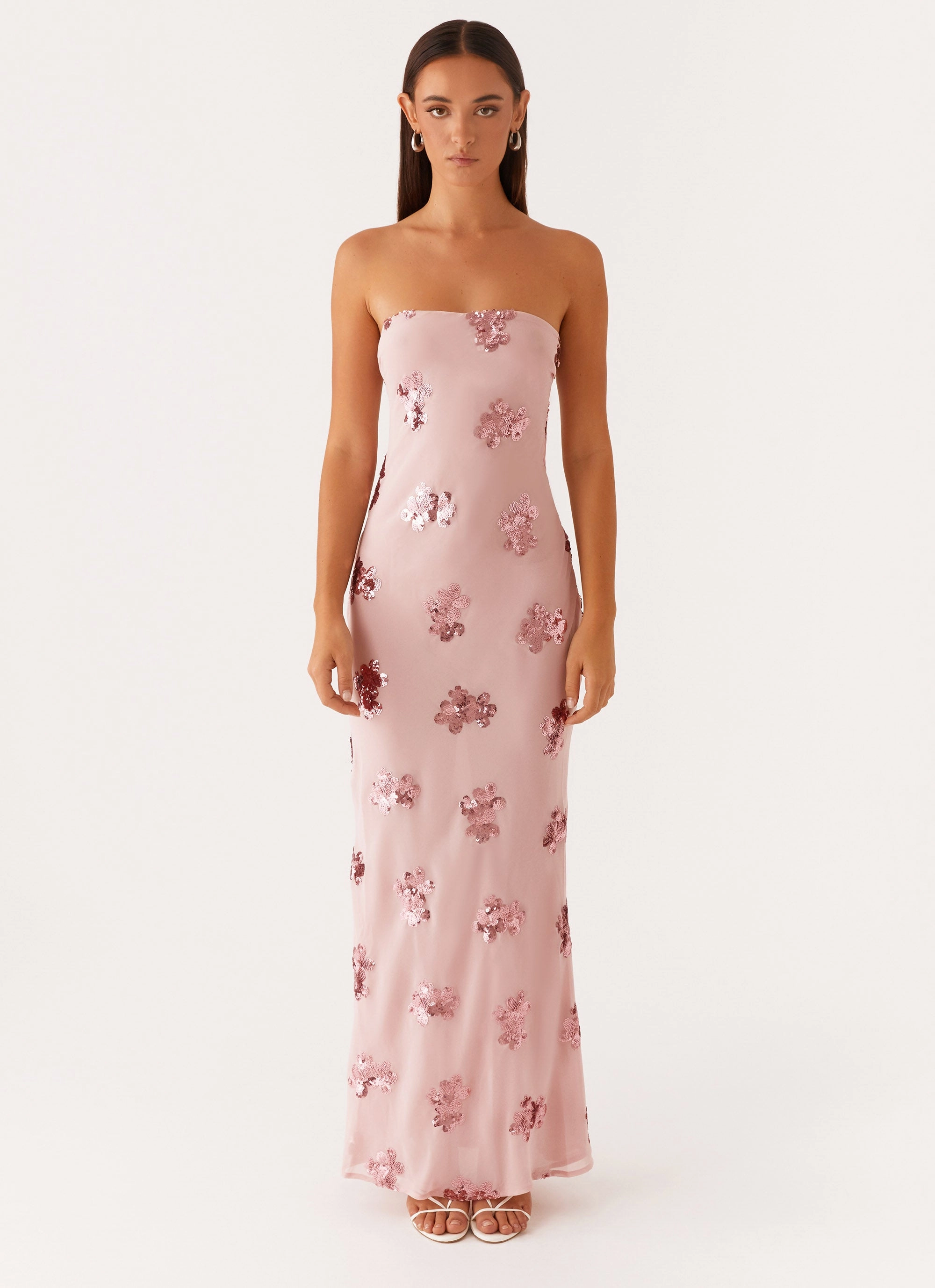 Sweet Escape Sequin Maxi Dress - Baby Pink Softly Structured Office Shape