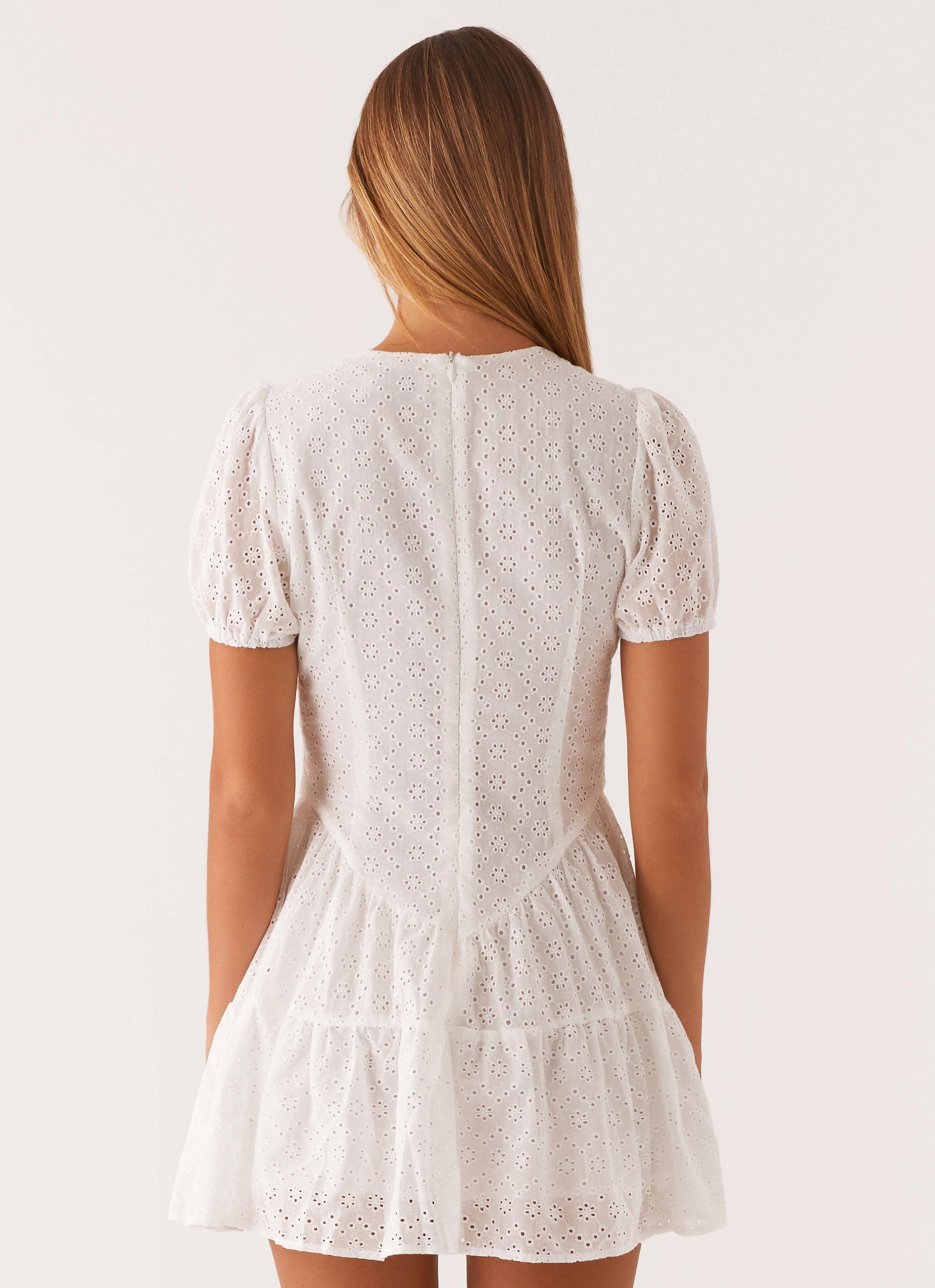 Sweetness Mini Dress - White High Hemline Versatile Comfort