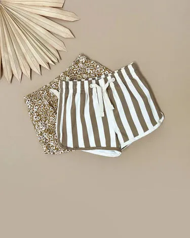 Swim Trunk || Olive Stripe
