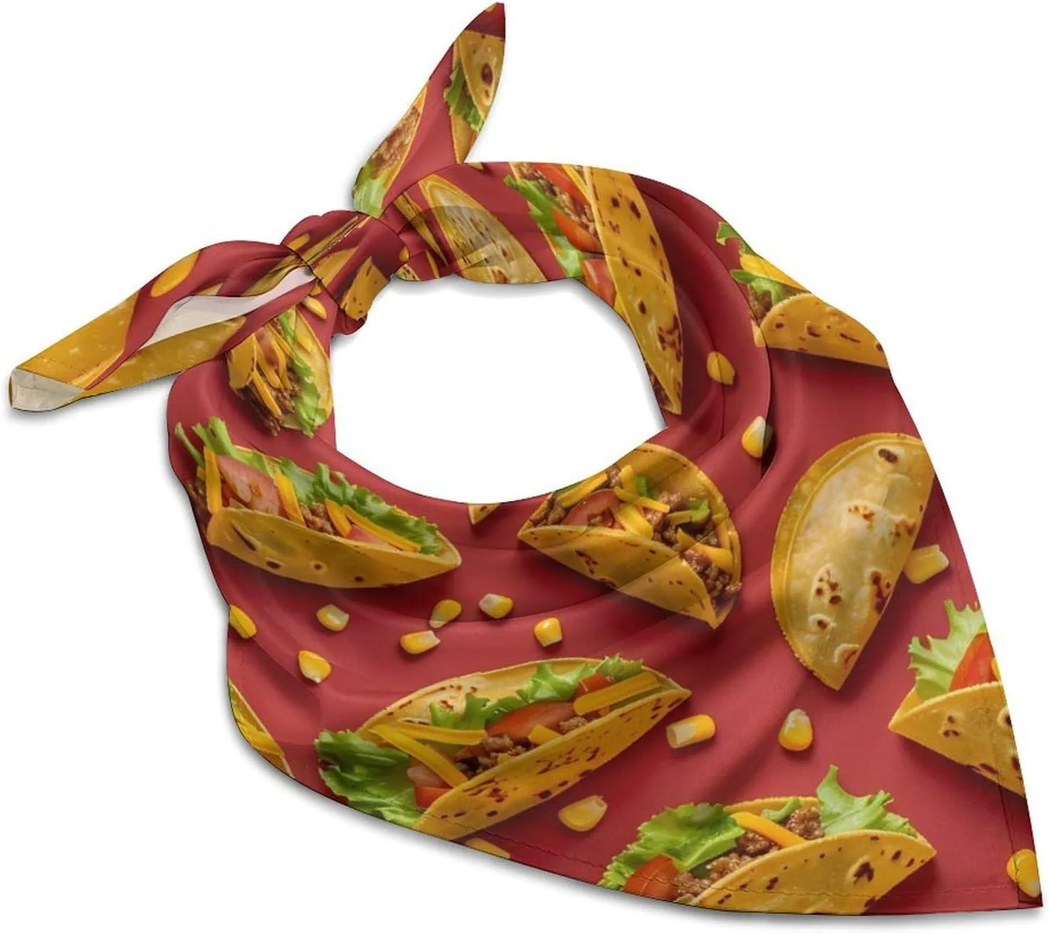 Tacos-Mexican Food Square Head Scarves Cute Funny Hair Scarf Kerchief Neckerchief Headband Neck Wraps