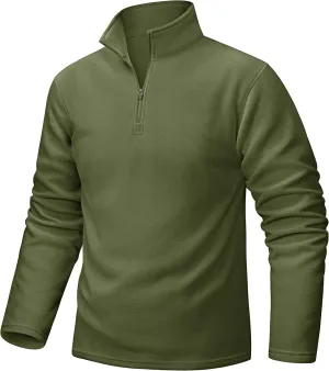 TACVASEN Men's Quarter Zip Pullover Mock Neck Sweatshirt Fleece Lightweight Fashion Sweaters Casual Activewear