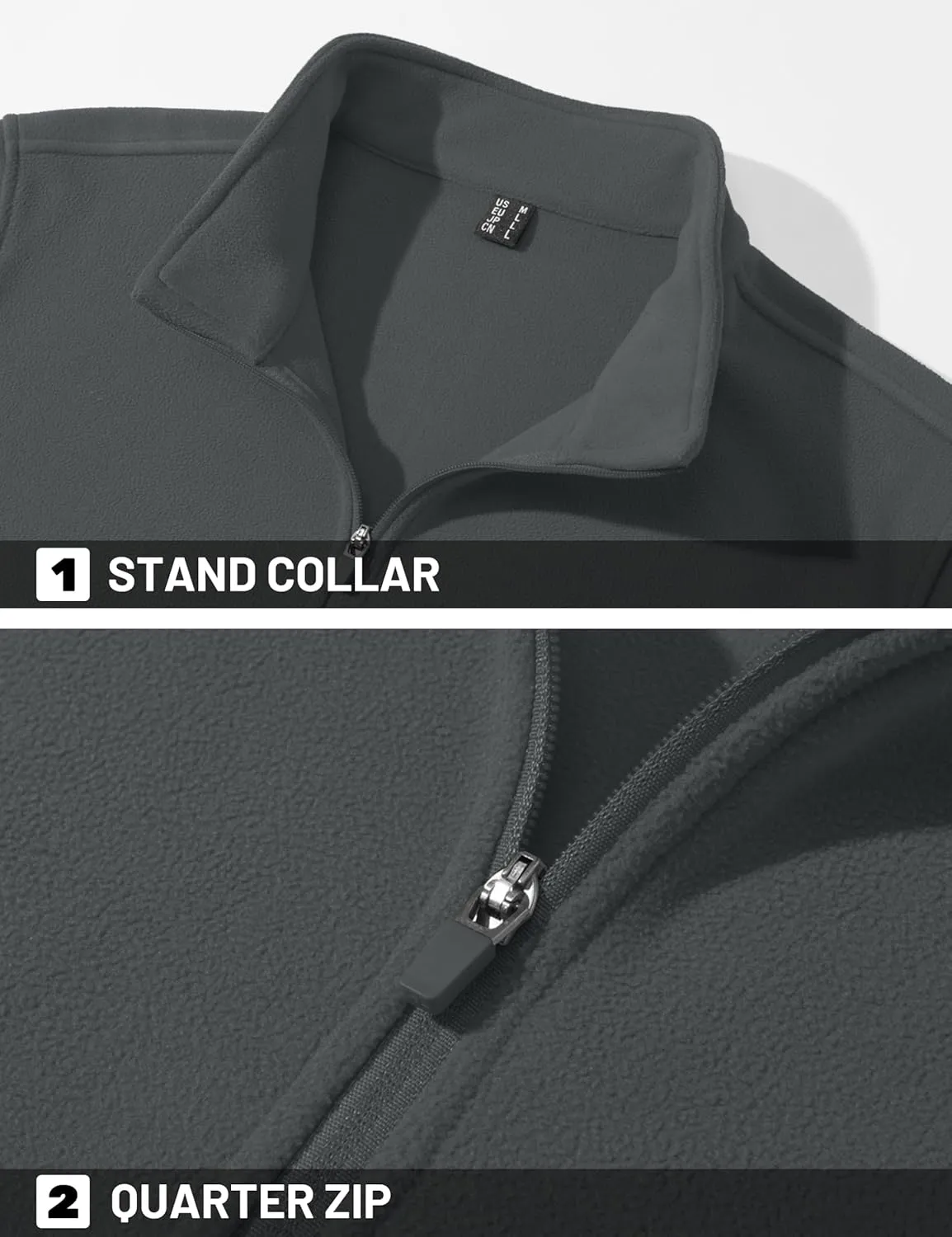 TACVASEN Men's Quarter Zip Pullover Mock Neck Sweatshirt Fleece Lightweight Fashion Sweaters Casual Activewear