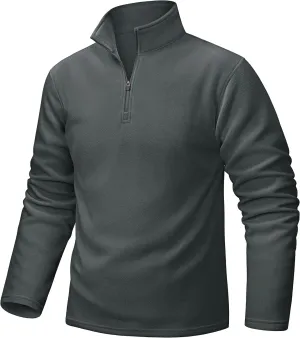 TACVASEN Men's Quarter Zip Pullover Mock Neck Sweatshirt Fleece Lightweight Fashion Sweaters Casual Activewear