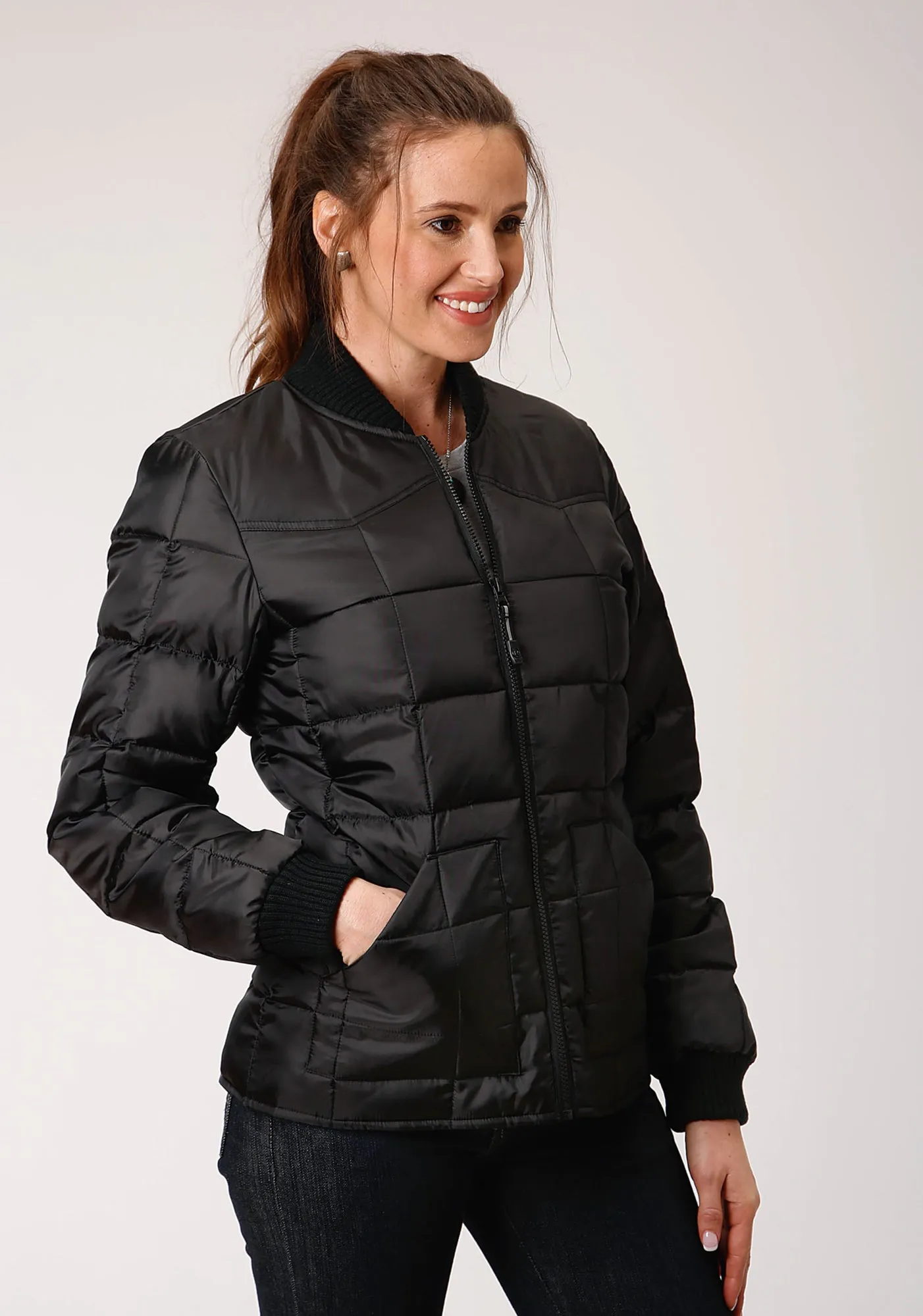 Artist Vibe Durable Roper Womens Black Polyester Insulated Price Point Jacket