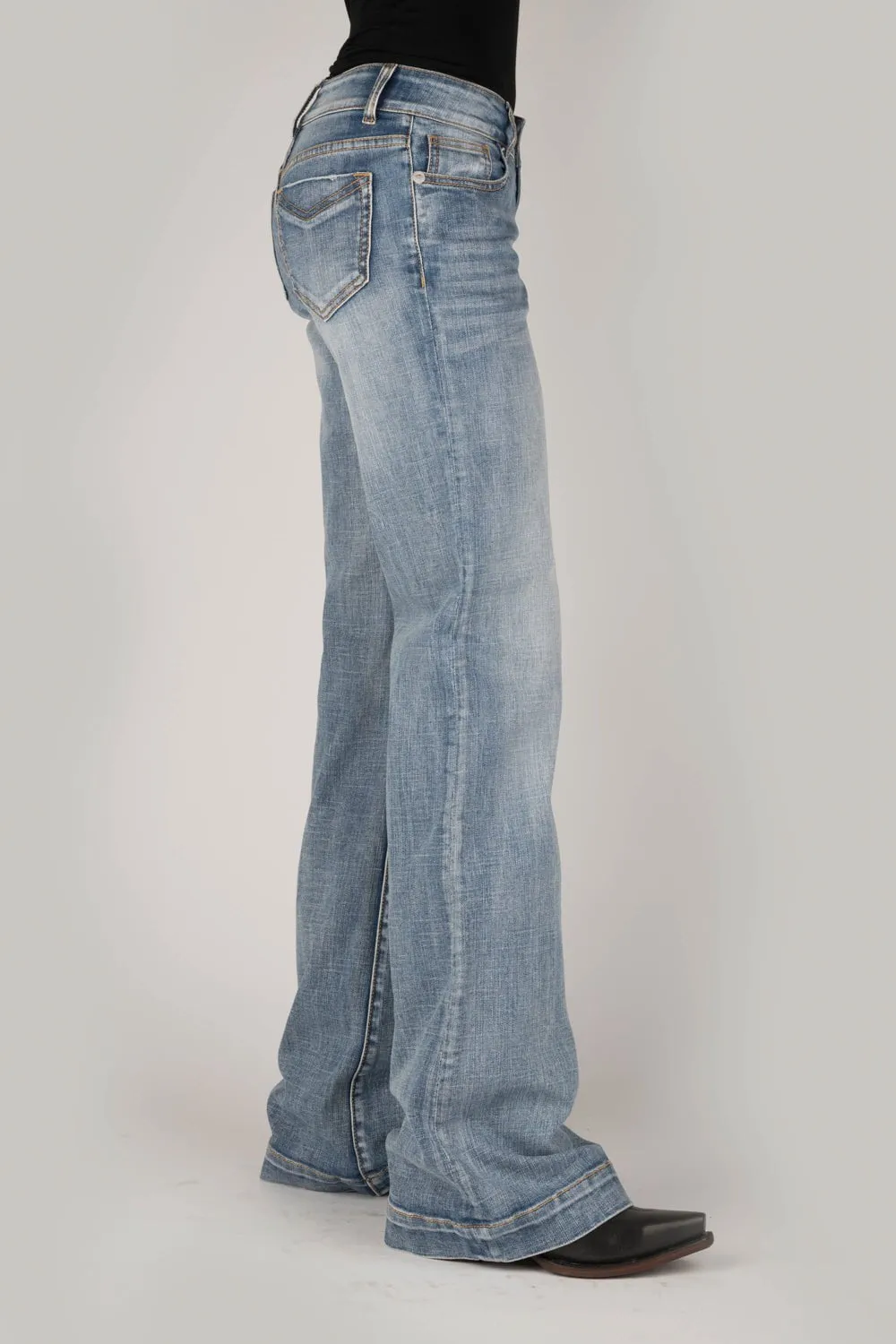 Stetson Womens Blue Cotton Blend 214 Trouser Raw Edge Jeans Essential Wardrobe All Style Fit