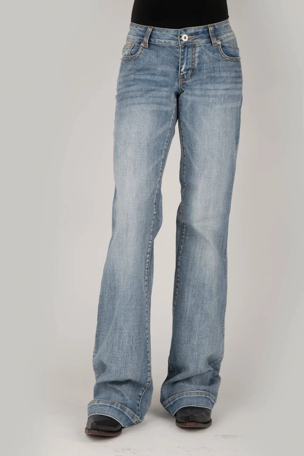 Stetson Womens Blue Cotton Blend 214 Trouser Raw Edge Jeans Neutral Daily Wear Adult Fashion Wardrobe Fit