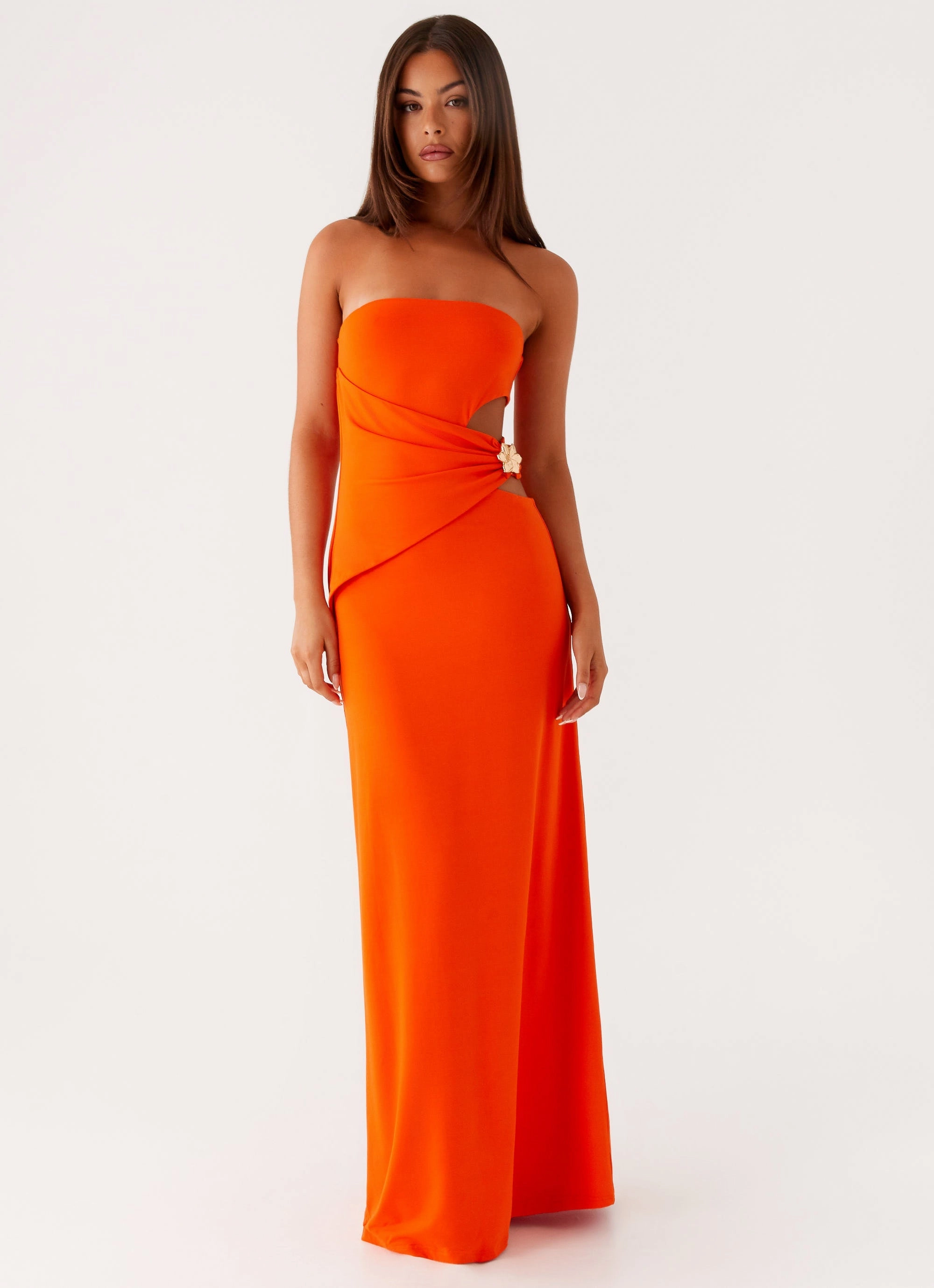 Anetta Maxi Dress - Orange Modern Appearance