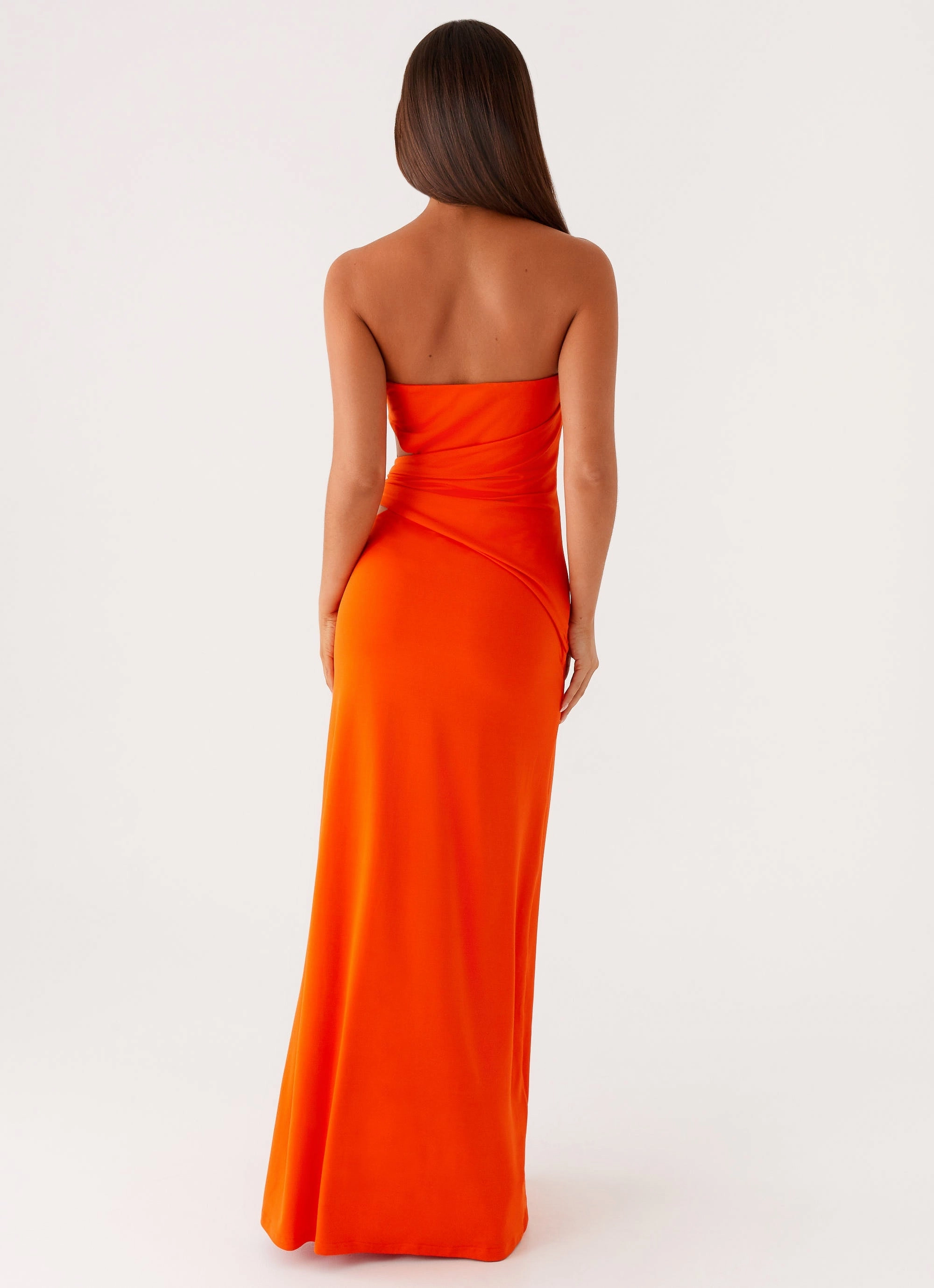 Anetta Maxi Dress - Orange Relaxed Layer foldable