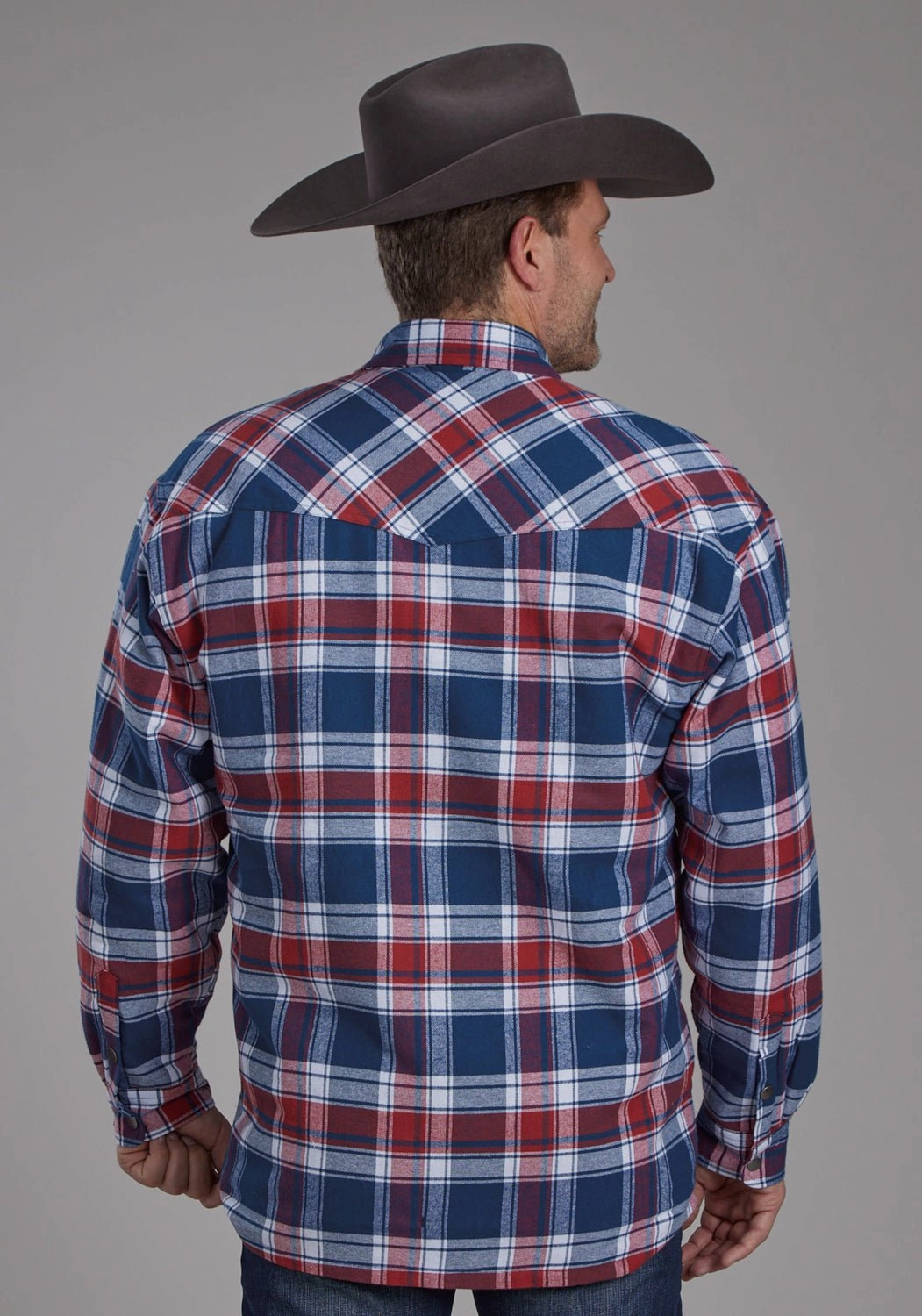 Tall friendly Roper Mens 2205 Sherpa Lined Red 100% Cotton Tall L/S Shirt