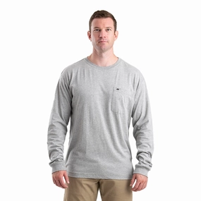 Tailored Fit Berne Mens Grey Cotton Blend Lightweight Performance Tee L/S Bold Graphics Berne Mens Grey Cotton Blend Lightweight Performance Tee L/S