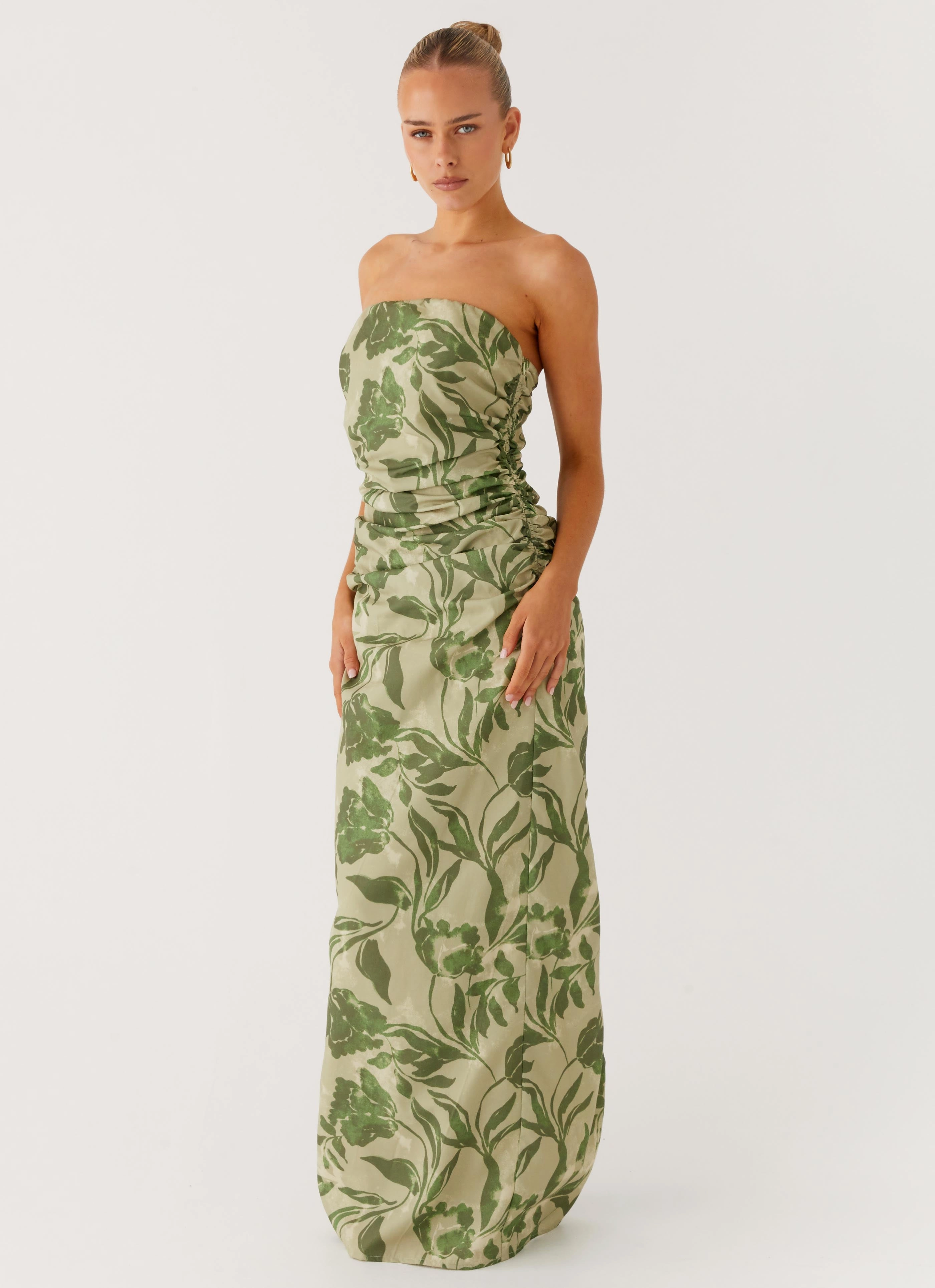 Sirrah Maxi Dress - Jade Fern Elegant Waist Design Slim Shape