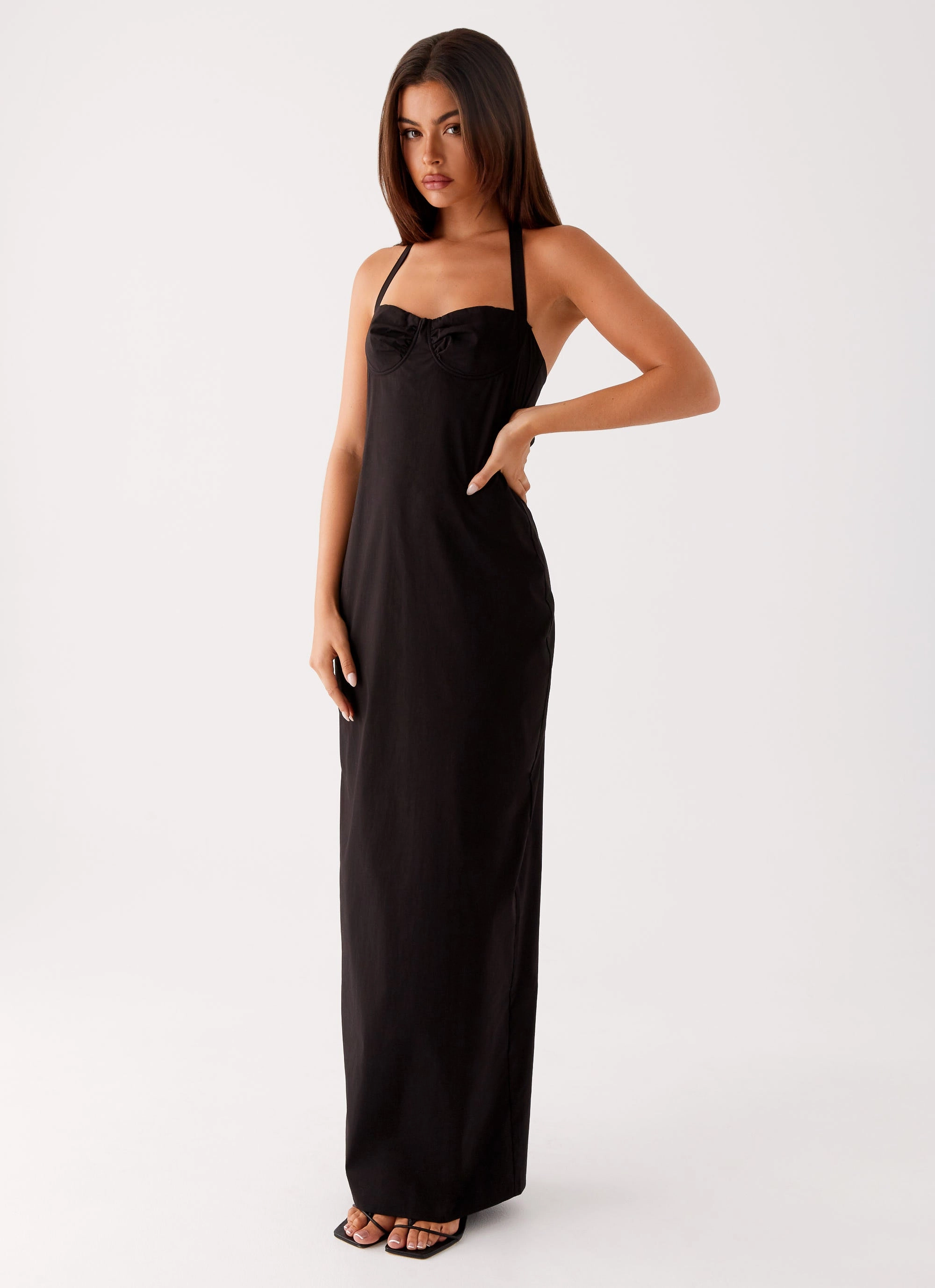 Cafe Vibe Cheryl Maxi Dress - Black