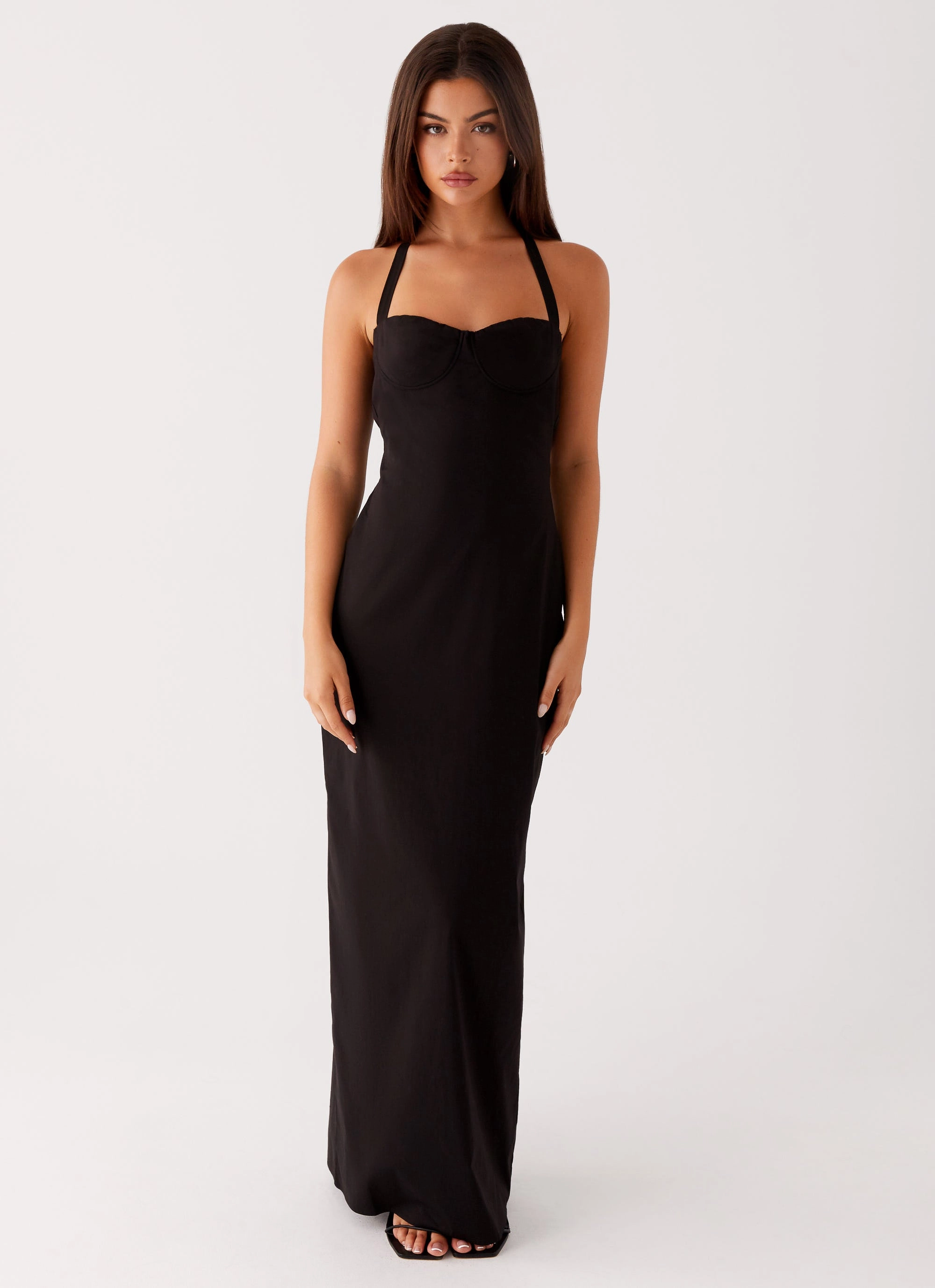 Cheryl Maxi Dress - Black Waist Seam Dreamy Motion