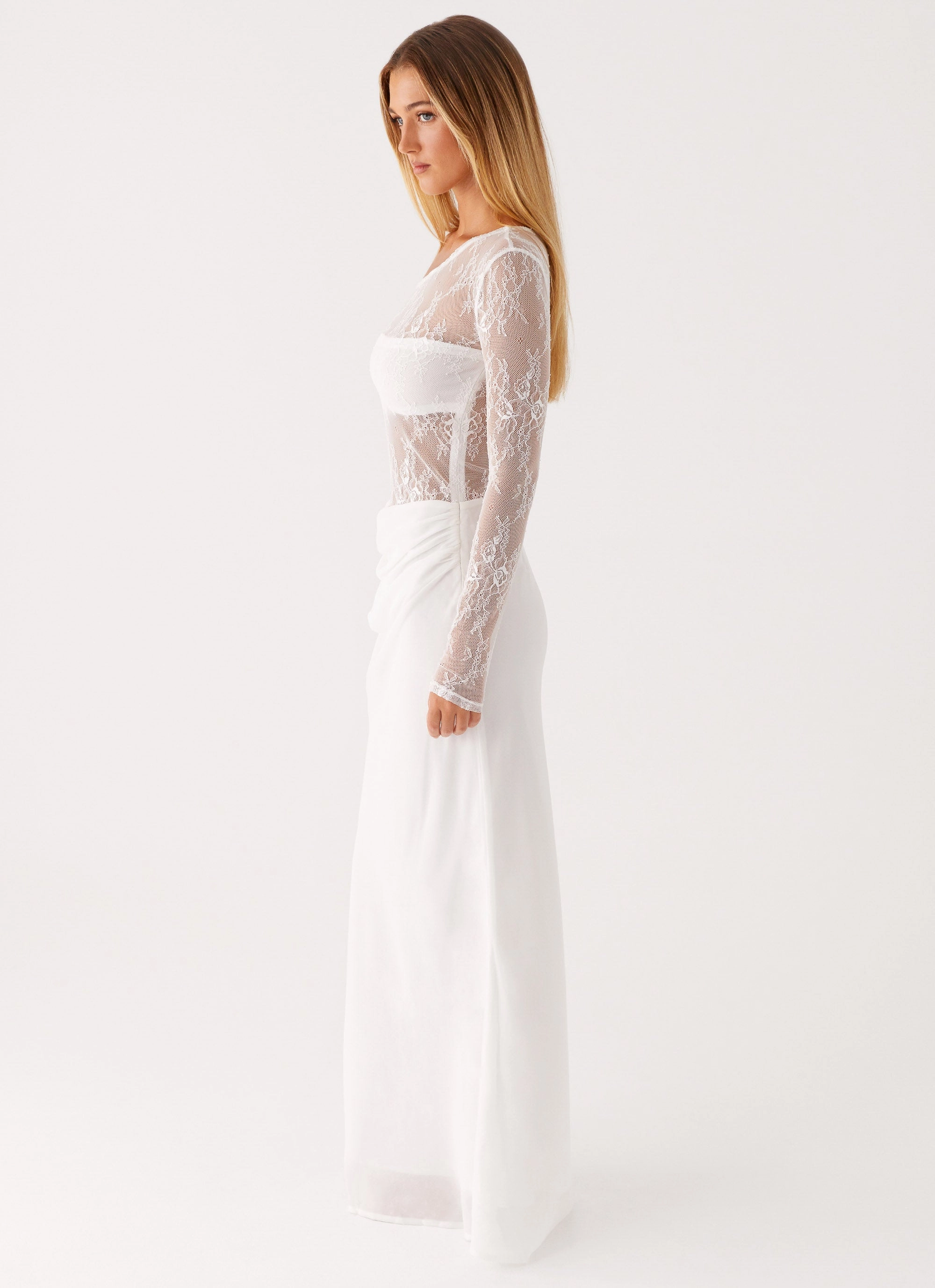 Sleek Cut Take Your Time Maxi Dress - White