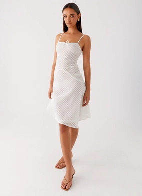 Tamar Midi Dress - White Spaghetti straps Tamar Midi Dress - White Countryside-Style