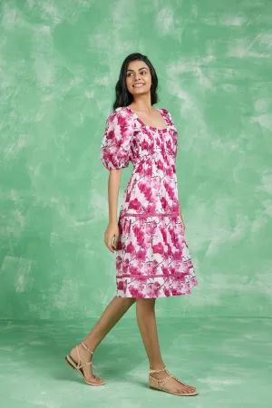 Tamara Short Dress in Magenta Kochi Feminine Charm Brunch Fit Airy Feel Tamara Short Dress in Magenta Kochi