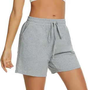 Tandisk Women's 5" Casual Jersey Cotton Shorts Lounge Yoga Pajama Walking Shorts with Pockets Activewear
