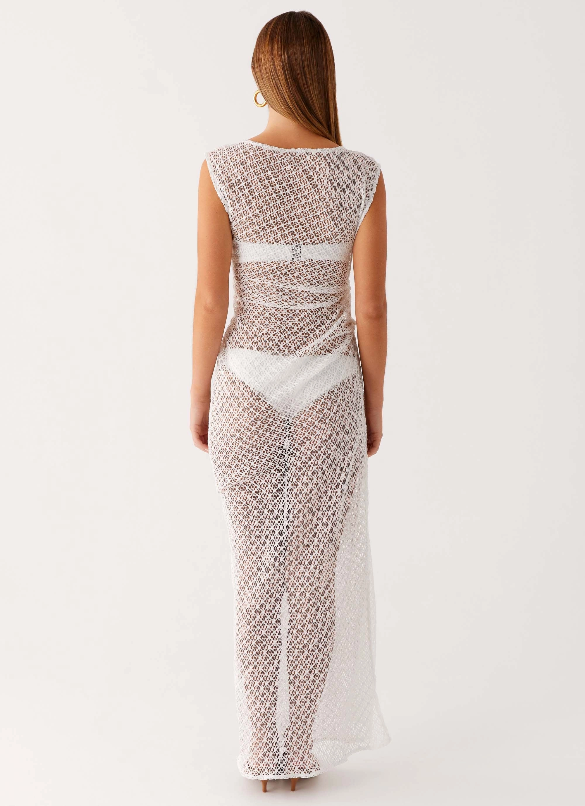 High low hem Repair-Friendly Maeva Maxi Dress - White