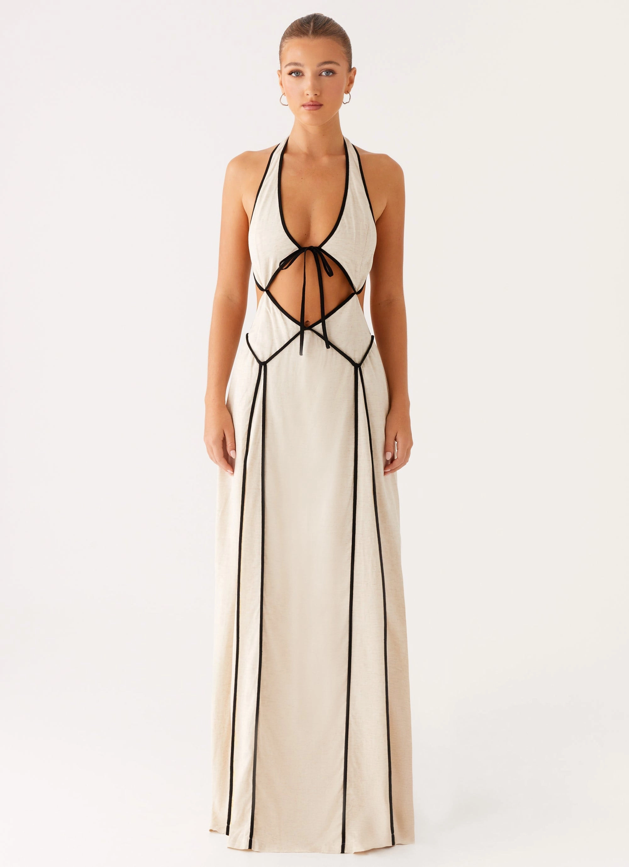 Sonnet Maxi Dress - Oatmeal Bold Movement Romantic Mood
