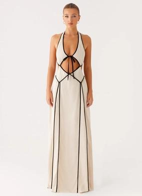 Tassel Detail Sonnet Maxi Dress - Oatmeal Sonnet Maxi Dress - Oatmeal Bold Movement Romantic Mood
