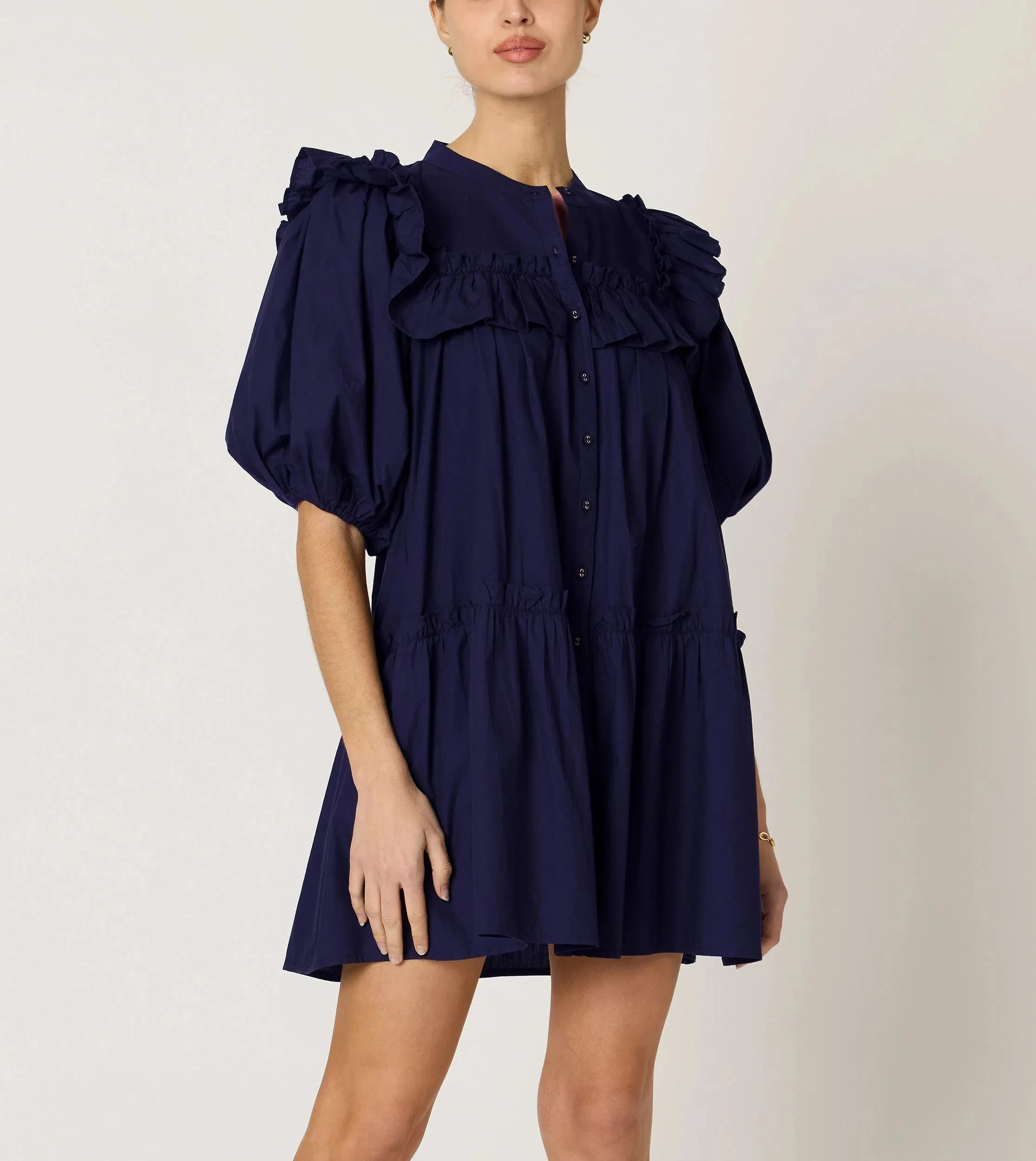 Satin Glow Tatiana Mini Dress | Navy