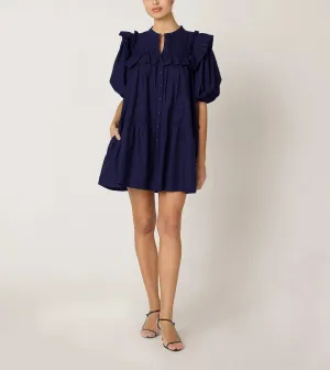 Tatiana Mini Dress | Navy Vibrant fit Regular-fit Easy Flow Tatiana Mini Dress | Navy