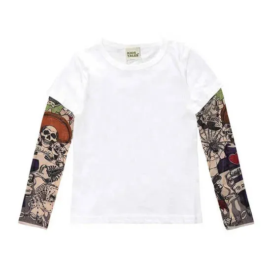 Tattoo Kids Clothes Boys Tees Cotton Long Sleeve Children's Clothing Girls T-Shirts Spring & Fall Boy Tops 2-7 Years